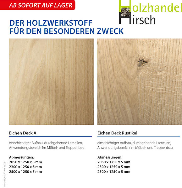 Holzhandel Hirsch Flyer Eichen Deck Holzhandel Hirsch Flyer Eichen Deck
